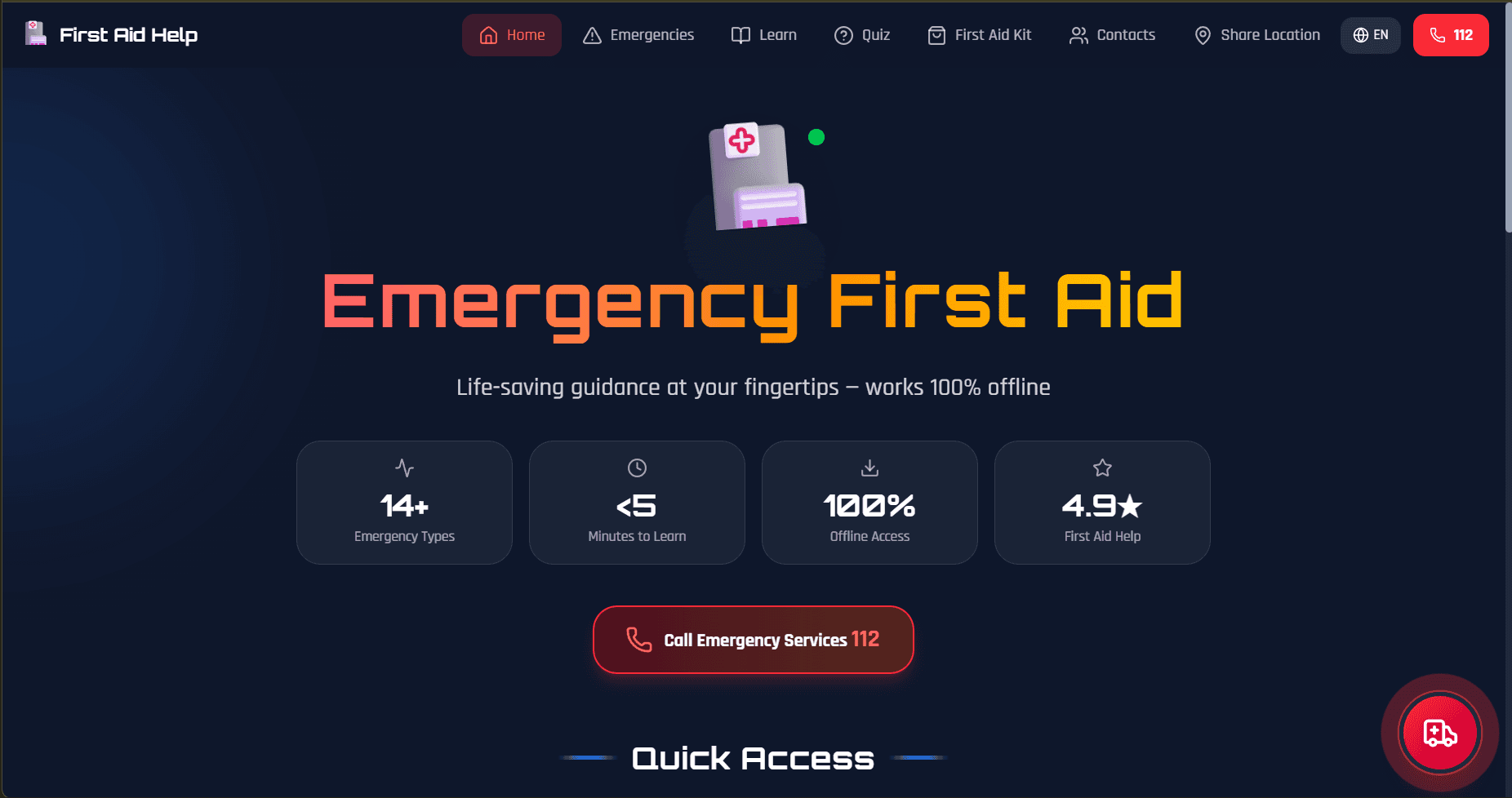 First Aid Help screenshot